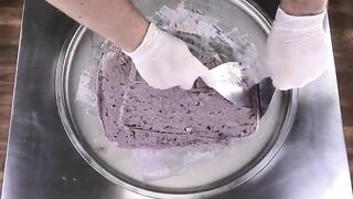 Ice Cream Rolls | Pink mini Strawberry Oreo Cookies rolled Ice Cream Roll with Chocolate - recipe