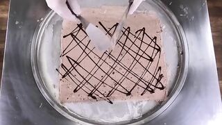 Ice Cream Rolls | how to make a KitKat Cone to rolled fried Ice Cream with Chocolate | ASMR FOOD