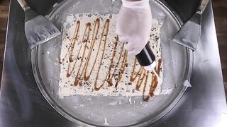 Ice Cream Rolls | how to make Milk Duds rolled Ice Cream with Chocolate & Caramel | satisfying ASMR