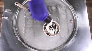 Ice Cream Rolls | how to make Nesquik Cocoa Ice Cream with chocolate bar & powder recipe | ASMR Food