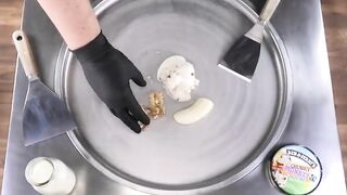 Ice Cream Rolls | how to make Ben & Jerry's Chunky Monkey Banana to rolled Ice Cream | Food ASMR