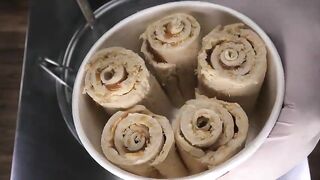 Ice Cream Rolls | how to make salted Caramel rolled Ice Cream with Pringles Potato Chips | ASMR Food