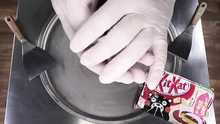 Ice Cream Rolls | fried rolled Ice Cream with Japanese KitKat Chocolate Bar | satisfying Food ASMR