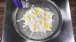 Ice Cream Rolls | colorful fried rolled instant Thai Ice Cream Roll - rolling with colors | ASMR