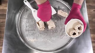 TWIX Ice Cream Rolls | TWIX Soft Centres Cookies roll fried Caramel Ice Cream - satisfying Food ASMR