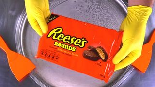 REESES  Peanut Butter Cookies Ice Cream Rolls | satisfying fried icecream with Reese's Rounds | ASMR