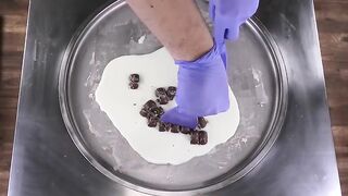 OREO MILKA Ice Cream Rolls | how to make Cookies & Dairy Milk Chocolate rolled Ice Cream | ASMR Food