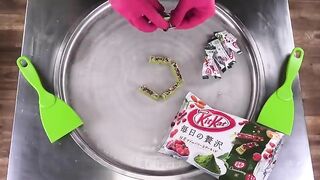 KitKat Matcha Ice Cream Rolls | how to make fried Chocolate & Berry Ice Cream | Satisfying ASMR Food