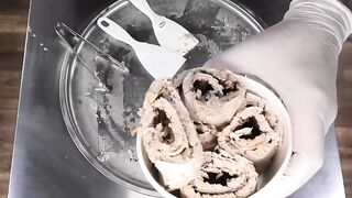 SNICKERS Ice Cream Rolls | how to make fried Ice Cream with Snickers Chocolate Bar & Shake | ASMR