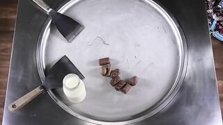 Chocolate Ice Cream Rolls | Ice Cream with Snickers, Mars, Twix, Milky Way, Maltesers and Bounty Bar
