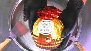 Grand Ferrero Rocher - Ice Cream Rolls | how to make most satisfying Chocolate Ice Cream | Food ASMR