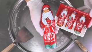 KitKat Ice Cream Rolls | oddly satisfying ASMR Video with KitKat Chocolate Santa Claus for Christmas