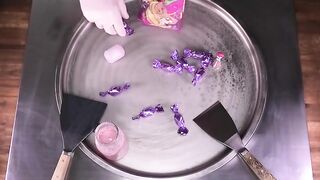 Barbie Surprise Egg Ice Cream Rolls | pink Barbie Ice Cream with Chocolate and Toy unboxing | ASMR