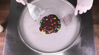 Colorful m&m Ice Cream Rolls | how to make Ice Cream with m&m's Chocolate Shake | Satisfying ASMR