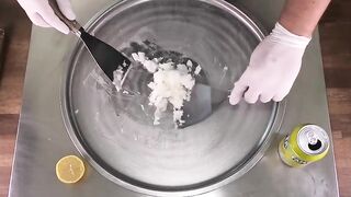 Fanta Lemon Ice Cream Rolls | how to make fried rolled Ice Cream with Fanta Lemon | Satisfying ASMR