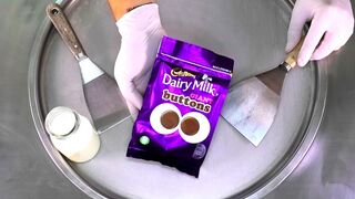 Ice Cream Rolls | Cadbury Dairy Milk Giant Buttons - how to make rolled Chocolate Ice Cream | ASMR