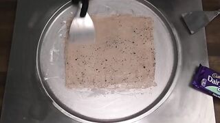 Cadbury Oreo Ice Cream Rolls | how to make Ice Cream with Cadbury Chocolate, Oreo Cookies and Mint