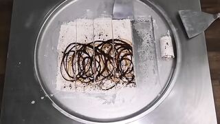MAGNUM Ice Cream Rolls | MAGNUM Signature Chocolate Ice Cream Recipe - fried rolled Ice Cream | ASMR