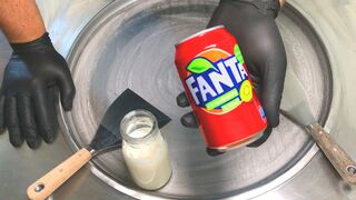 Fanta Ice Cream Rolls | how to make Fanta Strawberry Kiwi Ice Cream - rolled Ice Cream Recipe | ASMR