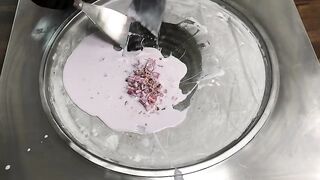 KitKat Ice Cream Rolls | how to make pink chocolate KitKat Ruby cocoa beans rolled Ice Cream | ASMR
