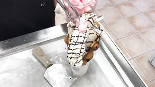 Ice Cream Rolls - Ibiza Bubble Waffle | with Egg Waffle, KitKat, Chocolate & Marshmallow Street Food
