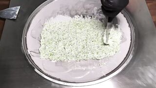 Broccoli Ice Cream Rolls | how to make Ice Cream with Broccoli - green Ice Cream Recipe | Food ASMR