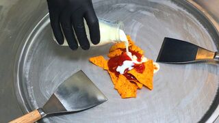 Mexican Salsa Ice Cream Rolls | how to make hot Ice Cream with Nachos & Salsa Sauce - Taco Ice Cream