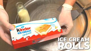 kinder Ice Cream Sandwich - Ice Cream Rolls | how to make an ice cream sandwich to Ice Cream Rolls