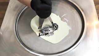 Oreo Popcorn - Ice Cream Rolls | how to make Oreo Popcorn popsicle Ice Cream to Ice Cream Rolls ASMR