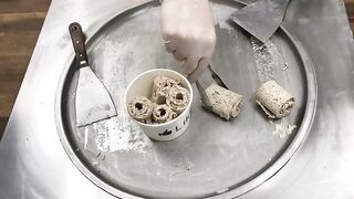 Chocolate Rice Cake Ice Cream Rolls | how to make crispy nippon ice cream Krispies