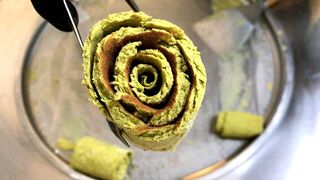 Matcha Green Tea - Ice Cream Rolls | how to make Thai Green Tea Ice Cream with Matcha / ASMR