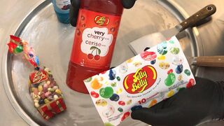 Jelly Belly Ice Cream Rolls - learn how to make Jelly Belly Beans ice cream with 2 colors DIY | ASMR