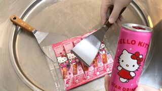 Hello Kitty Ice Cream Rolls | how to make pink lemonade and chocolate lollipops to ice cream ハローキティ