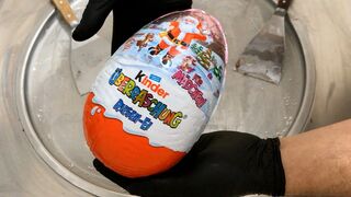 GIANT kinder Surprise Egg - Ice Cream Rolls | Opening, unboxing and how to make Ice Cream | ASMR