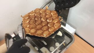 Bubble Waffle Ice Cream Rolls | how to make bubble waffles - bake recipe - baking maker recipes