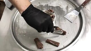 Nutella & Oreo Ice Cream Rolls - how to make delicious Nutella and Oreo Cookies ice cream | ASMR