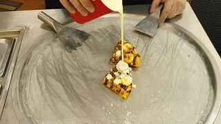 Ice Cream Rolls | Banoffee Belgian Waffle Topped with Cadbury’s Flake with a swirl of Chocolate
