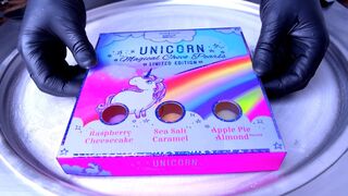 Ice Cream Rolls | How to make pink Unicorn Ice Cream with delicious sweet Unicorns color Candy 