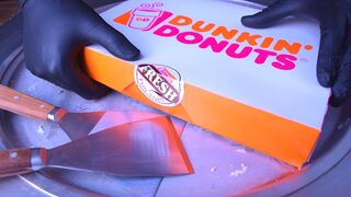 Ice Cream Rolls | Dunkin Donuts Ice Cream - with Vanilla Chocolate and Cocoa | oddly satisfying ASMR