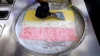 Ice Cream Rolls | Triple Fruit Ice Cream vs. Triple Chocolate Ice Cream rolled by Ice Pan in UK