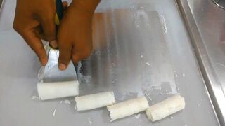Ice Cream Rolls | Coconut - Indian sweet Khopra paak / Fried Ice Cream rolled by ColdPan in India