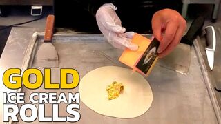 Ice Cream Rolls | with 24K Edible Gold & Madagascar Vanilla - rolled by STEEP in San Francisco / USA