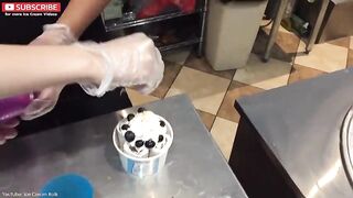 Ice Cream Rolls | Blueberry / Blue Berry Ice Cream / Fried Thailand Ice Cream rolled in Philadelphia