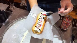 Ice Cream Rolls - Donut | Banana & Chocolate Ice Cream Rolls Sandwich / Ice Cream Doughnut Taco