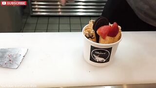 Ice Cream Rolls | Oreo & Thai Iced Tea / Fried Thailand Ice Cream rolled in New York (10 Below)