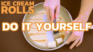 Ice Cream Rolls - DIY RECIPE | How to make Ice Cream Rolls at home - with peanut butter