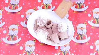 Ice Cream Rolls - DIY RECIPE | How to make Ice Cream Rolls at home - Christmas Dessert 