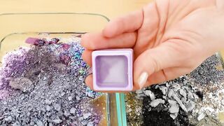 25 Soft Makeup Cuts into Slime ASMR - Purple vs Blue