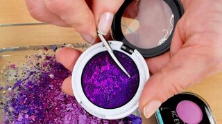 Purple vs Pink Eyeshadows - Mixing Makeup and Eyeshadow Into Slime ASMR