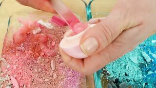 Pusheen Pink vs Teal - Mixing Makeup Eyeshadow Into Slime ASMR